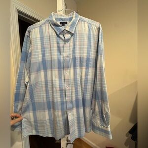 Club Room Blue, White & Pink Plaid Dress Shirt
